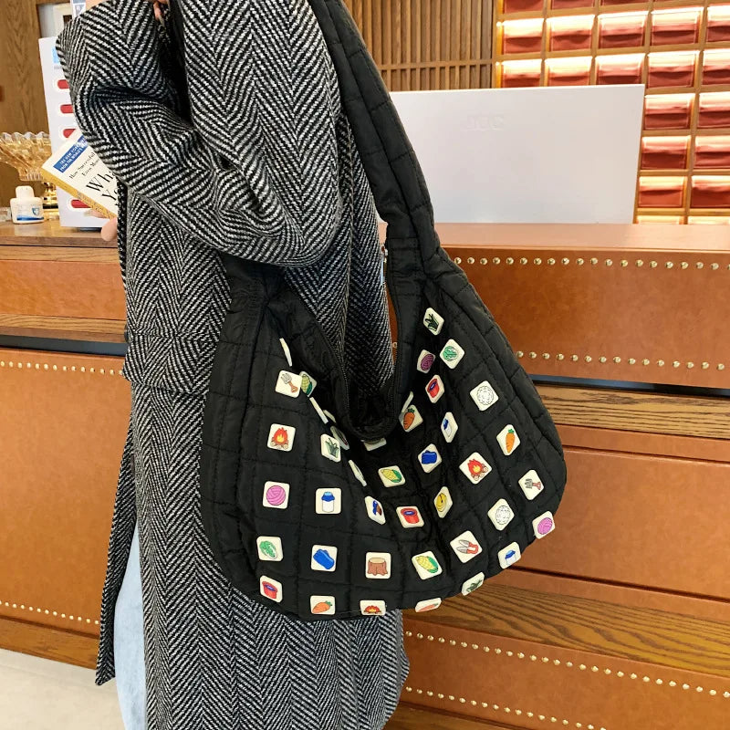 Large Capacity Women Nylon Shoulder Bags Western Style Messenger Bags