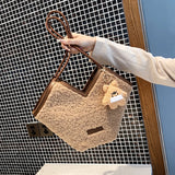 Large Capacity Women Plush Shoulder Bags Autumn And Winter Texture Handbags