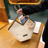 Large Capacity Women Plush Shoulder Bags Autumn And Winter Texture Handbags