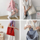 Women Polyester Handbags Flowers Embroidery Large Capacity Shoulder Bags