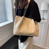 Large Capacity Women Pu Leather Handbags High Ladies Big Chain Shoulder Travel B