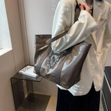 Large Capacity Women Pu Leather Handbags High Ladies Shoulder Travel Bag