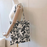 Large Capacity Women Reusable Cloth Shoulder Bag Casual Tote Handbag