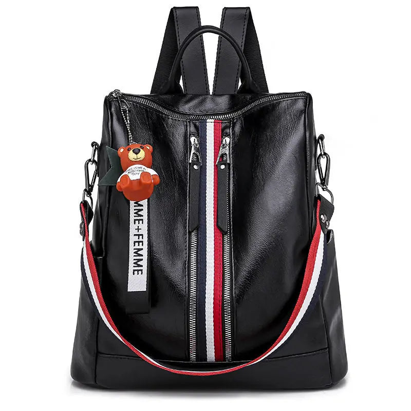 Large Capacity Women School Bags PU Ladies Backpacks