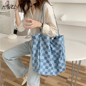 Large Canvas Shopping Bag Female Shoulder Handbag Eco Tote