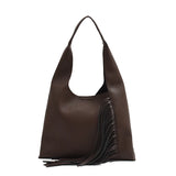 Large Capacity Women Shoulder Bag Tassel PU Leather Handbags