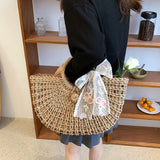 Large Women Straw Handbags High Capacity Ladies Travel Beach Bag
