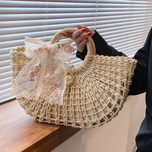 Large Women Straw Handbags High Capacity Ladies Travel Beach Bag