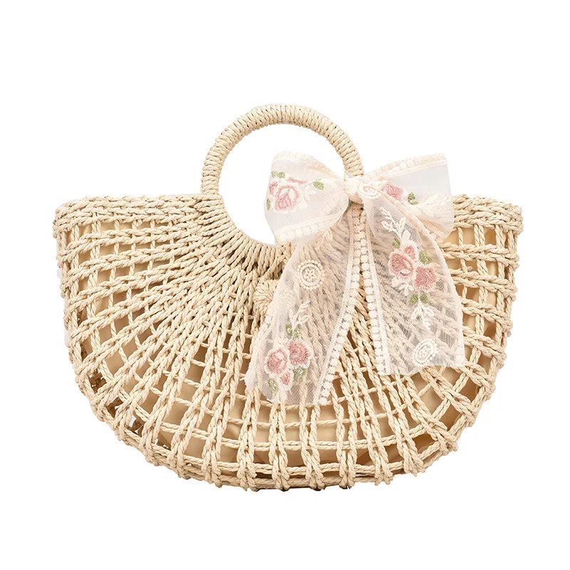 Large Women Straw Handbags High Capacity Ladies Travel Beach Bag
