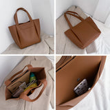 Large Capacity Leather Top-Handle Shoulder Bag for Women