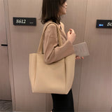 Large Capacity Women Top-handle Bags High Solid Leather Shoulder Shopper Bags