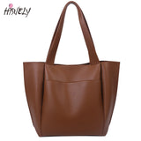 Solid Leather Shoulder Shopper Bags for Women Sac A Main