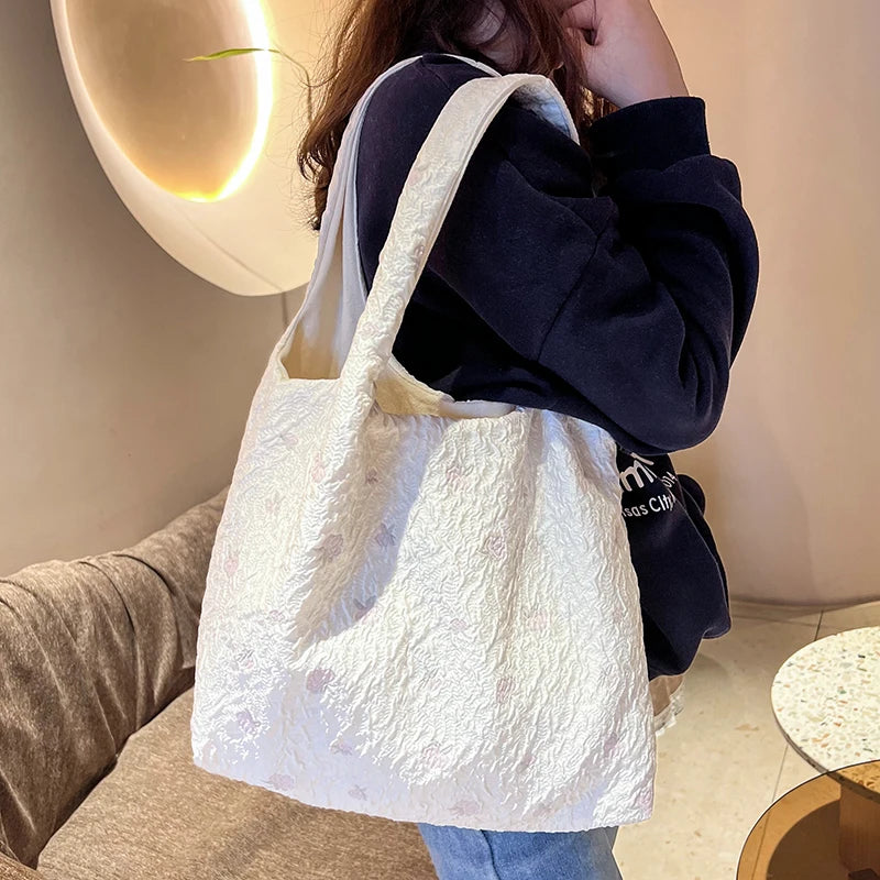 Large Capacity Women Tote Bag High Print Canvas Single Shoulder Bag