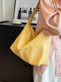 Large Capacity Women Tote Bag Solid Versatile Female Single Shoulder Bag