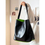 Large Capacity Women Tote Shoulder Bags Soft Pu Leather Crossbody Bag