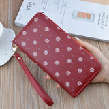 Women's Long Zipper Soft Wallet Small Flower Change Phone Bag