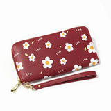Women's Long Zip Wallet Soft Wallet Small Flower Change