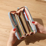 Women's Long Zip Wallet Soft Wallet Small Flower Change