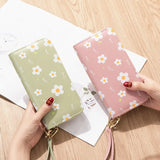 Women's Long Zip Wallet Soft Wallet Small Flower Change