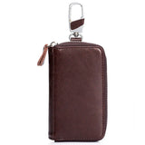 Large Capacity Leather Key Wallet Zipper Hanging Keychain