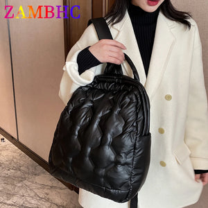 Women's High Down Fabric Backpack for School Girls