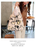 Large Capacity Women's Bag Graffiti Line Shoulder Bag Canvas Bag