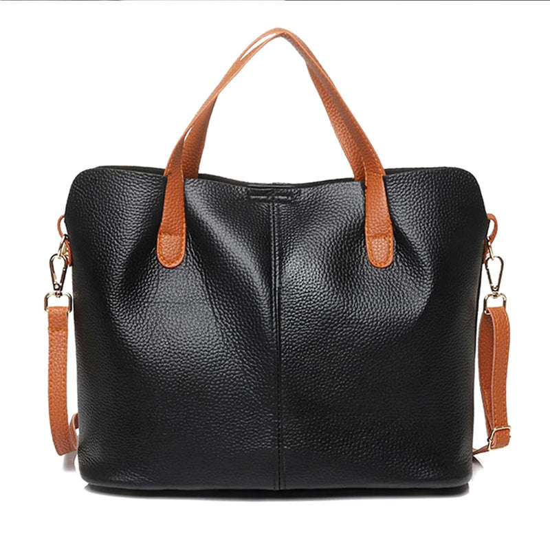 Large Capacity Women's PU Leather Shoulder Bag Lady Purse Retro Tote