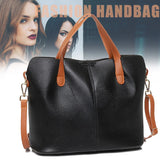 Large Capacity Women's PU Leather Shoulder Bag Lady Purse Retro Tote