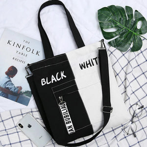 Large Capacity Women's Canvas Shoulder Bag Zipper Handbag