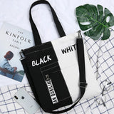 Large Capacity Women's Canvas Shoulder Bag Zipper Handbag