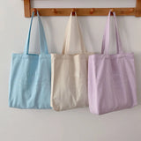 Embroidered Letter Canvas Shoulder Bag for Women