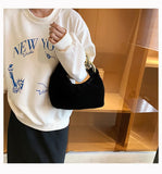 Faux Fur Chain Shoulder Bag for Women Winter Lady Tote Handbag