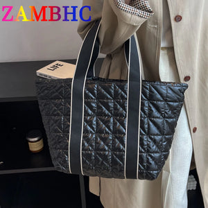 Large Capacity Women's Padded Handbags Cotton Shoulder Cross