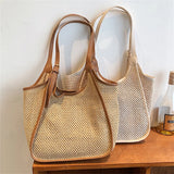 Straw Shoulder Bag Women's Casual Tote Retro Beach Handbag