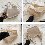 Straw Shoulder Bag Women's Casual Tote Retro Beach Handbag
