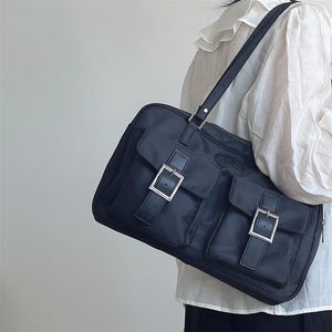 Large Capacity Women's Shoulder Bag Double Pockets Casual Tote Bags