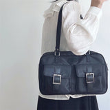 Large Capacity Women's Shoulder Bag Double Pockets Casual Tote Bags
