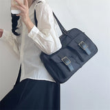 Large Capacity Women's Shoulder Bag Double Pockets Casual Tote Bags
