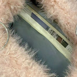 Large Women's Shoulder Bag Faux Fur Plush Top-handle Bag for Girls