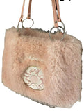 Large Women's Shoulder Bag Faux Fur Plush Top-handle Bag for Girls