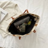 Striped Shoulder Bag Vertical Casual Tote Handbag