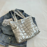 Large Capacity Women's Tote Bags Diamond Lattice Shoulder Handbags