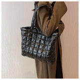 Large Capacity Women's Tote Bags Diamond Lattice Shoulder Handbags