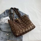 Large Capacity Women's Tote Bags Diamond Lattice Shoulder Handbags