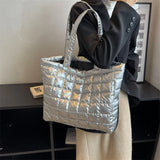 Large Capacity Women's Tote Bags Diamond Lattice Shoulder Handbags