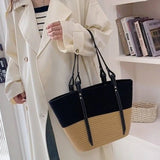 Large Capacity Beach Straw Tote Bags Women Shoulder Bags