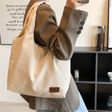 High Capacity Corduroy Ladies Shoulder Bag Solid Women's Handbag