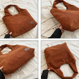 High Capacity Corduroy Ladies Shoulder Bag Solid Women's Handbag