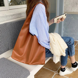 Large Casual Women Shoulder Bag PU Leather Tote Handbags