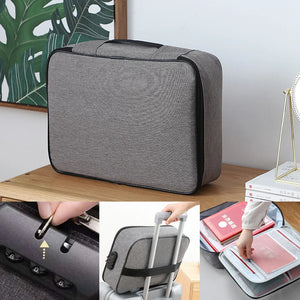 Large Document Storage Bag Organizer File Lockable Office Folder Passport Holder